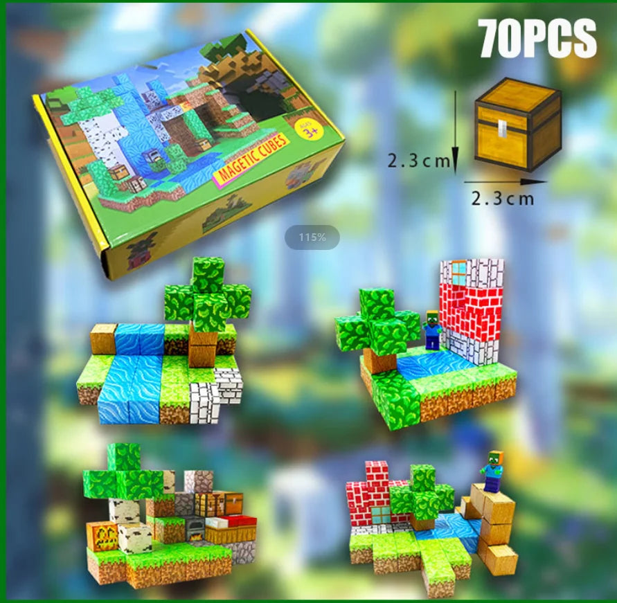 Minecraft Magnetische Bouwstenen Set – 150 Stuks